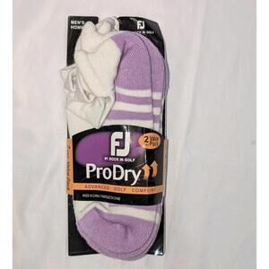 FootJoy ProDry Men’s Golf Ankle Socks 2 PACK Value Pack Purple/White L 7-12